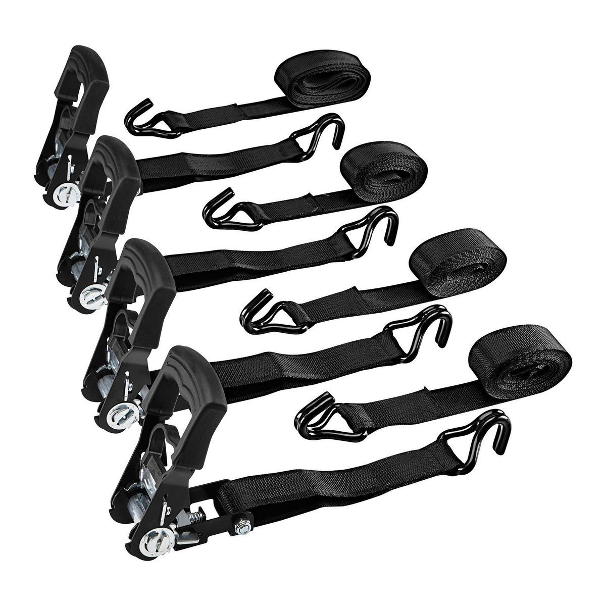 1000 lb. Capacity 1-1/2 in. x 10 ft. Ratcheting Tie-Down Straps, 4 Pack H5916
