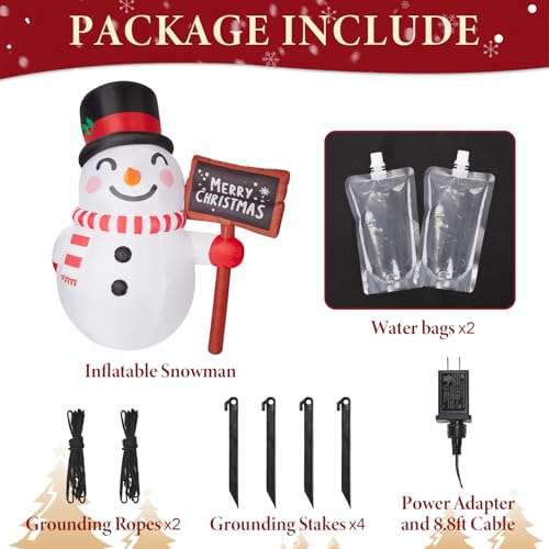 6 FT Inflatable Snowman with LED Lights R93916
