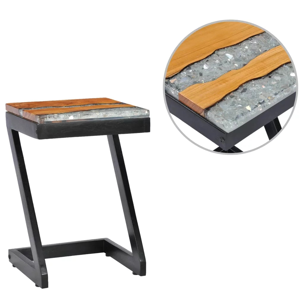 Solid Teak Wood and Polyresin Coffee Table H518