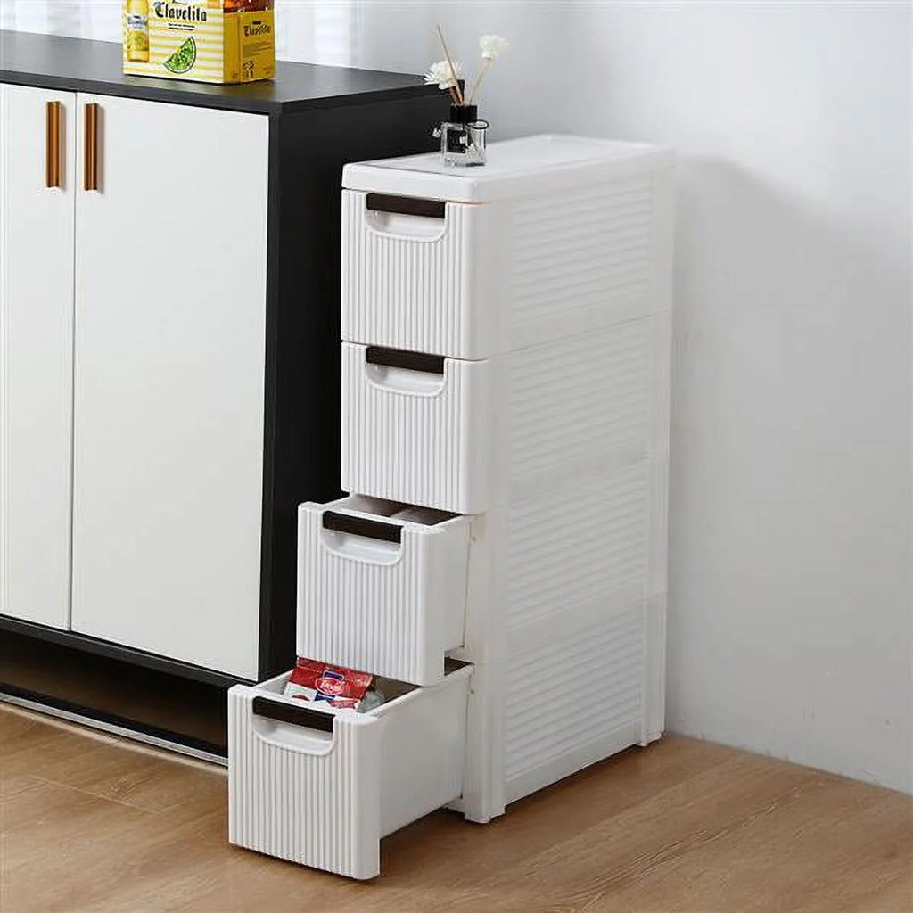 Rolling Cart Organizer with Wheels Narrow Storage Cabinet A785707