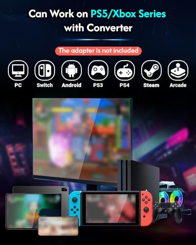 Arcade Stick 16Keys All-Button with Custom RGB & Turbo Functions T763541
