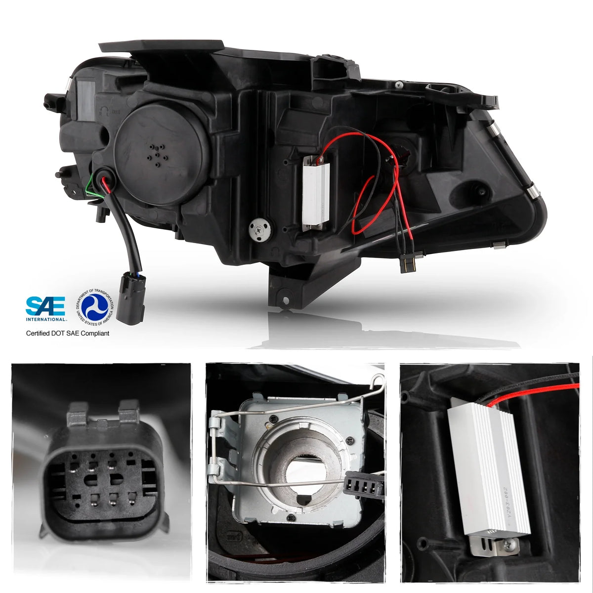 Black LED Projector Headlights Pair C5099