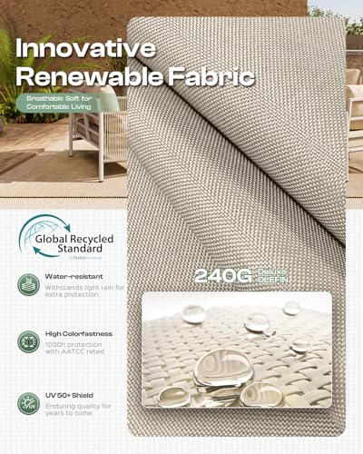 Aluminum HDPE Rope 5 Piece Patio Furniture Set with Coffee Table F26819