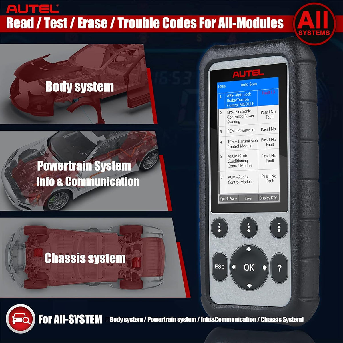 Full System Diagnostic Scan Tool with Live Data U4667