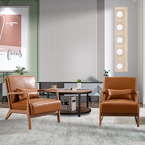 Beige Fabric Accent Chairs Set of 2 B4414