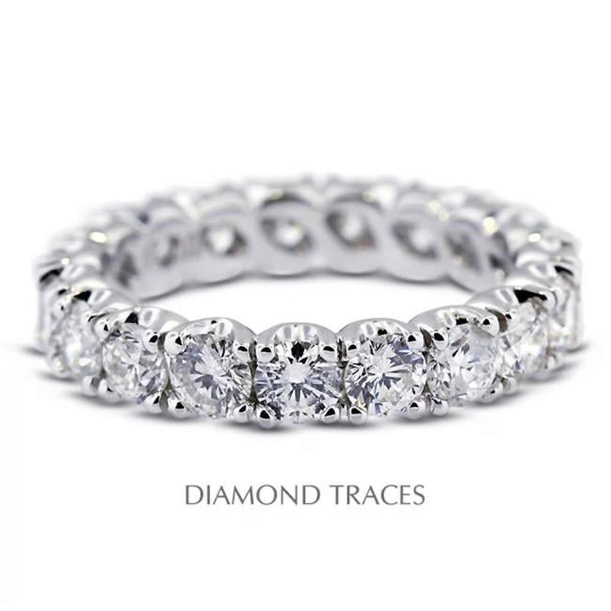 Platinum 950 4-Prong Setting 1.34 Carat Total Natural Diamonds Eternity Ring F173
