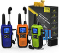 4 Pack Long Range 2 Way Radios Walkie Talkies with Earpiece and Mic USB Charger Battery Weather Alert E7485
