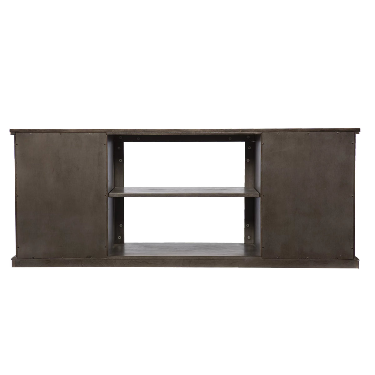 Brown and Gold Media Console with Storage S6823